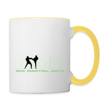 MMA Logo - Tasse zweifarbig - Weiß/Gelb - Rechts