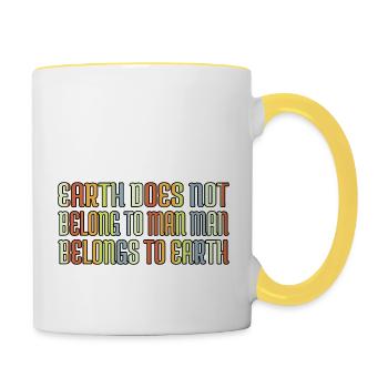 clean the seas amusing sayings animal statement - Tasse zweifarbig - Weiß/Gelb - Rechts