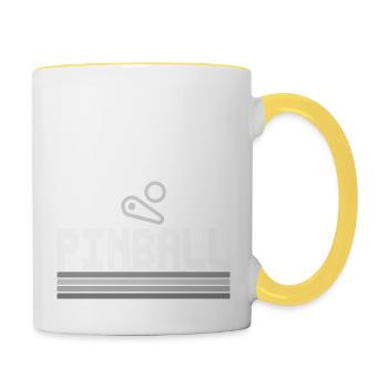 Pinball pinball machine pixel pinball finger grey - Contrasting Mug - white/yellow - Right