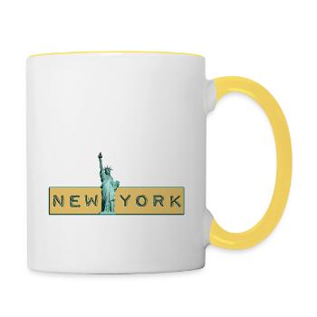 New York - Tasse zweifarbig - Weiß/Gelb - Rechts
