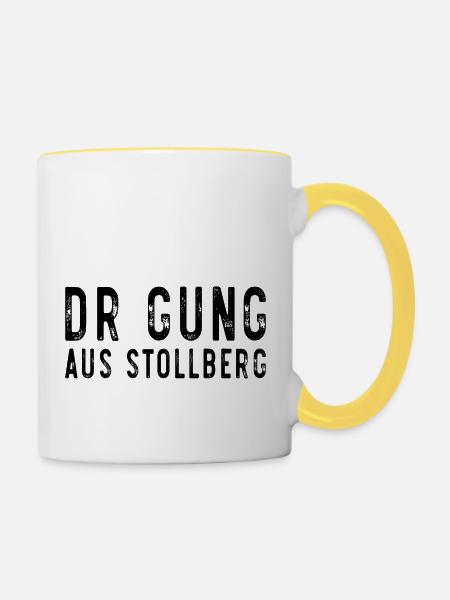 Stollberg Gung Erzgebirge - Tasse zweifarbig - Weiß/Gelb
