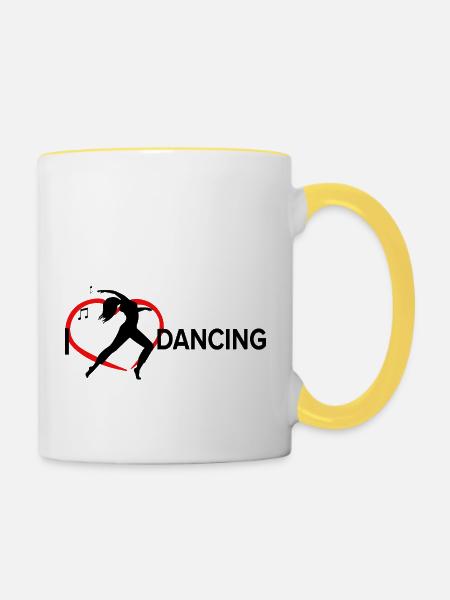 Dancing Dance Music - Tasse zweifarbig - Weiß/Gelb