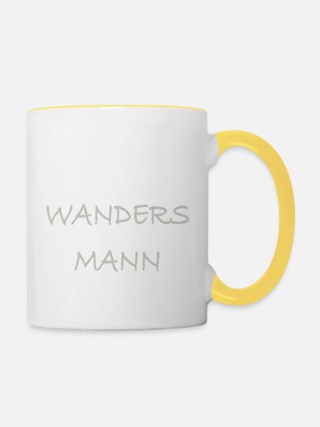 Wandersmann - Tasse zweifarbig - Weiß/Gelb