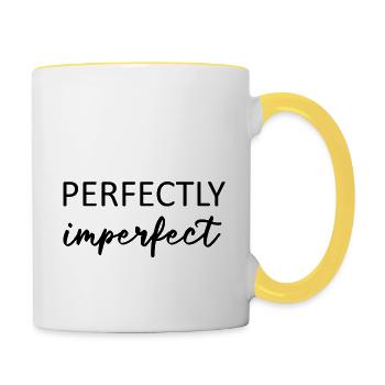 Parfaitement imparfait - Mug contrasté - blanc/jaune - Droite