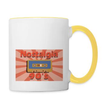 design vintage - Mug contrasté - blanc/jaune - Droite