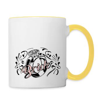 BRAUT, TSHIRT - Tasse zweifarbig - Weiß/Gelb - Rechts