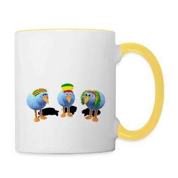 Three little Reggae Birds - Contrasting Mug - white/yellow - Right