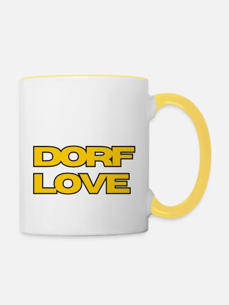 Dorflove2 2 - Tasse zweifarbig - Weiß/Gelb
