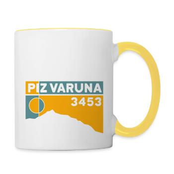 Piz Varuna Ski Touring Ski Resort Hiking Normal Route - Contrasting Mug - white/yellow - Right