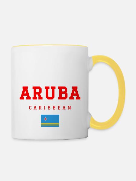 Aruba - Tasse zweifarbig - Weiß/Gelb
