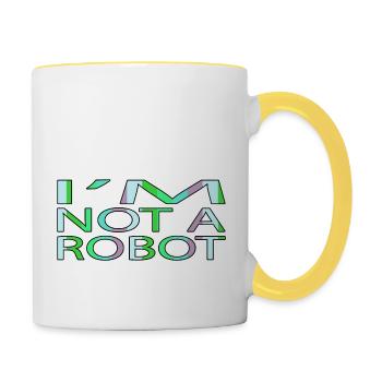engineer family robotics engineer automation gift - Tasse zweifarbig - Weiß/Gelb - Rechts