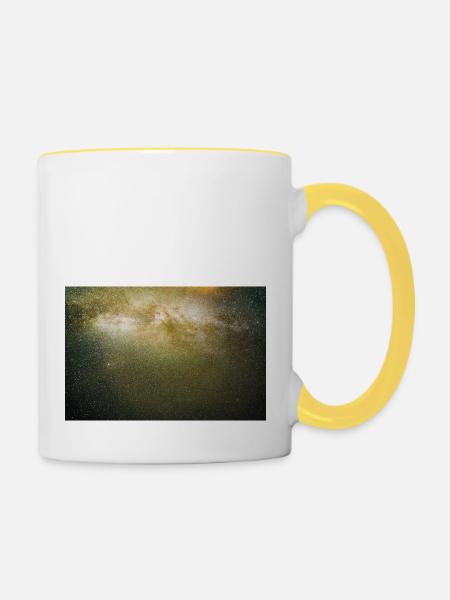 Weltraum-Astro - Tasse zweifarbig - Weiß/Gelb