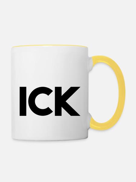 Ick - Tasse zweifarbig - Weiß/Gelb