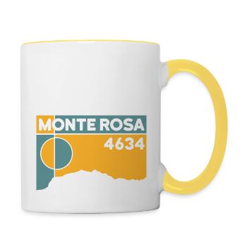 Monte Rosa Monterosa Trekking Mountain Tour Souvenir - Contrasting Mug - white/yellow - Right