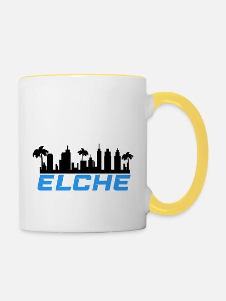 elche - Tasse zweifarbig - Weiß/Gelb