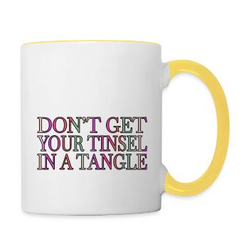 birthday christmas jokes dork christmas present - Contrasting Mug - white/yellow - Right