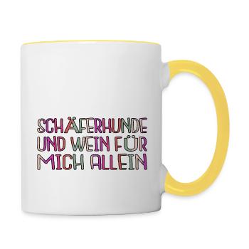 zu vino sag haustier schäferhund terrier - Tasse zweifarbig - Weiß/Gelb - Rechts