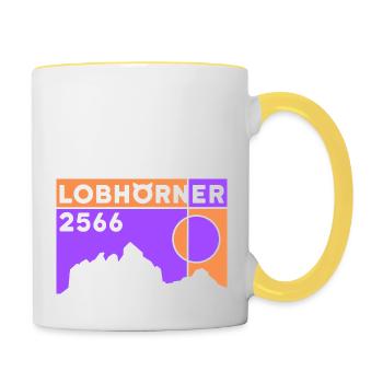 Lobhörner Wanderung Tour Überschreitung Souvenir - Tasse zweifarbig - Weiß/Gelb - Rechts