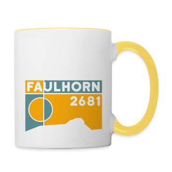 Faulhorn Hiking Hiking Tobogganing Grindelwald - Contrasting Mug - white/yellow - Right