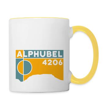 Alphubel High Tour, Mountain Tour, Tour, Souvenir, Souvenir - Contrasting Mug - white/yellow - Right