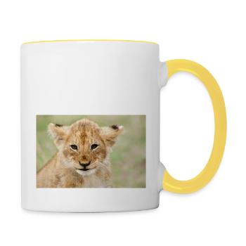 Loewenbaby - Tasse zweifarbig - Weiß/Gelb - Rechts