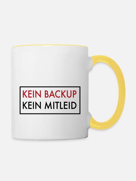 Backup - Tasse zweifarbig - Weiß/Gelb