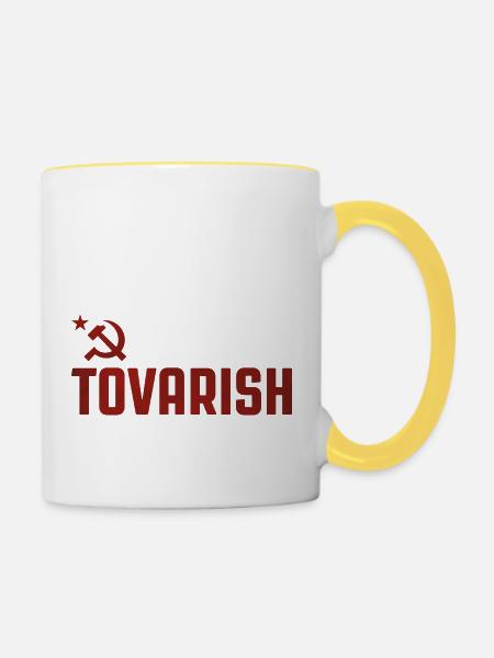 Tovarish - Tasse zweifarbig - Weiß/Gelb
