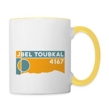 Jbel Toubkal Trekking Wandern Marokko Souvenir - Tasse zweifarbig - Weiß/Gelb - Rechts