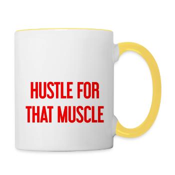 Hustle For That Muscle - Tasse zweifarbig - Weiß/Gelb - Rechts