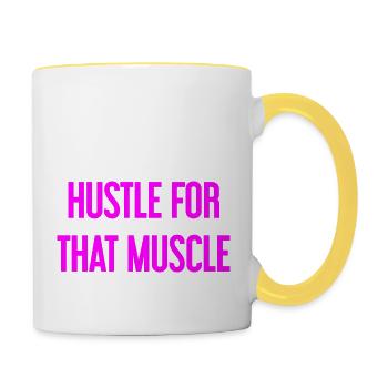 Hustle For That Muscle - Contrasting Mug - white/yellow - Right