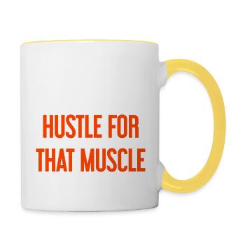 Se démener pour ce muscle - Mug contrasté - blanc/jaune - Droite