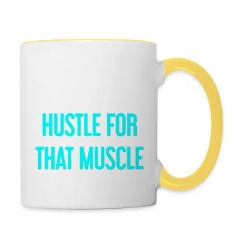 Se démener pour ce muscle - Mug contrasté - blanc/jaune - Droite