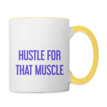 Hustle For That Muscle - Tasse zweifarbig - Weiß/Gelb - Rechts