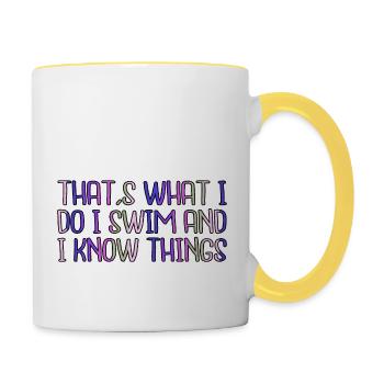 Biker Cool Fun Statement Birthday Present Idea - Contrasting Mug - white/yellow - Right