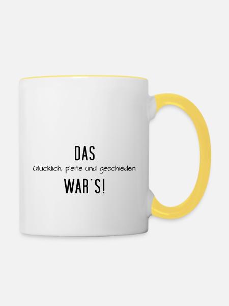 Das war´s - Tasse zweifarbig - Weiß/Gelb