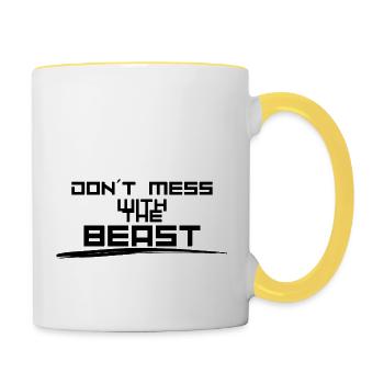 Dont mess with Beast - Tasse zweifarbig - Weiß/Gelb - Rechts