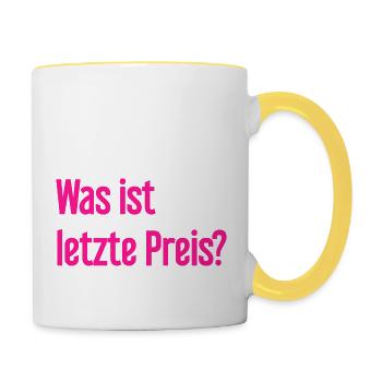 What is last price? - Contrasting Mug - white/yellow - Right