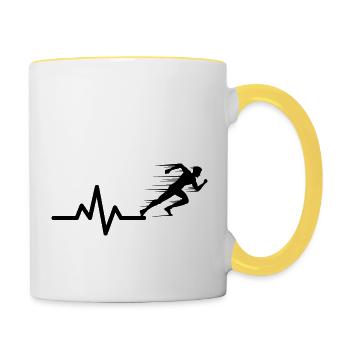 Run - Tasse zweifarbig - Weiß/Gelb - Rechts