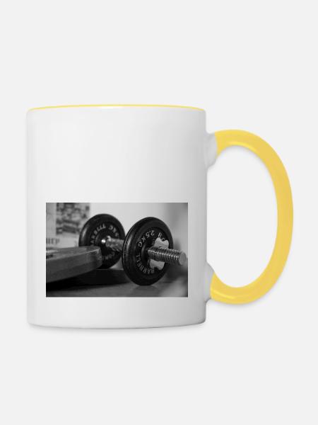 Classic dumbbell - Tasse zweifarbig - Weiß/Gelb