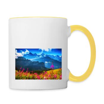 SOMMER ALPEN - Tasse zweifarbig - Weiß/Gelb - Rechts