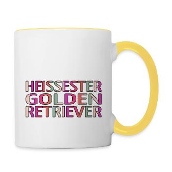 Great Dane, Funny, Favorite Dog, Pet, Funny, Bday - Contrasting Mug - white/yellow - Right
