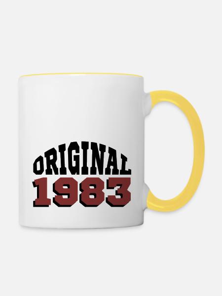 Original 1983 - Tasse zweifarbig - Weiß/Gelb