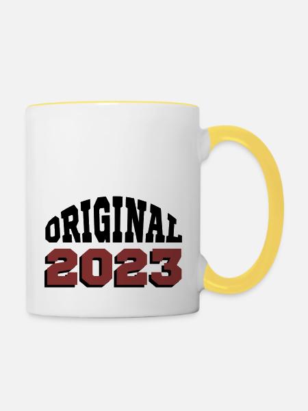 Ursprünglich: 2023 - Tasse zweifarbig - Weiß/Gelb