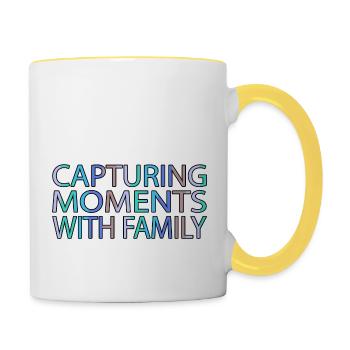 birthday present portrait photography - Tasse zweifarbig - Weiß/Gelb - Rechts