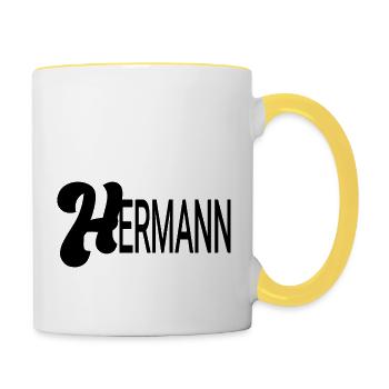 Hermann - Tasse zweifarbig - Weiß/Gelb - Rechts