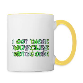 present joke programming languages informatics - Tasse zweifarbig - Weiß/Gelb - Rechts