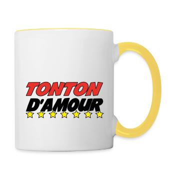 UNCLE of love - Contrasting Mug - white/yellow - Right