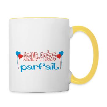 Grand Frère parfait - Mug contrasté - blanc/jaune - Droite