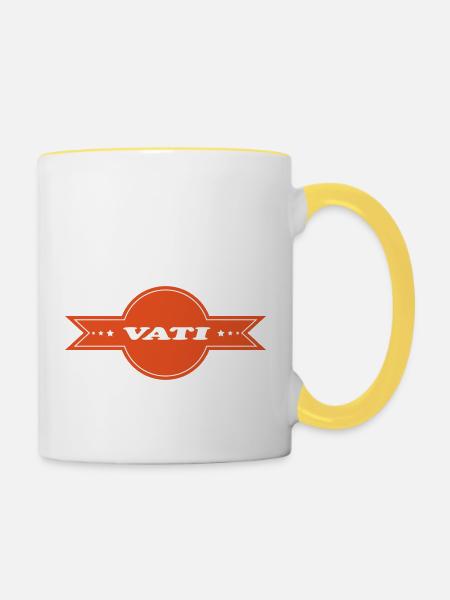 PAPA VATI DAD - Tasse zweifarbig - Weiß/Gelb