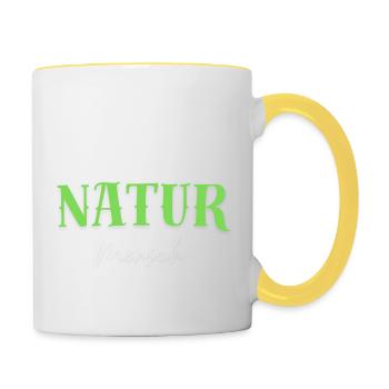 Nature People Environmental Responsibility Living Sustainably - Contrasting Mug - white/yellow - Right